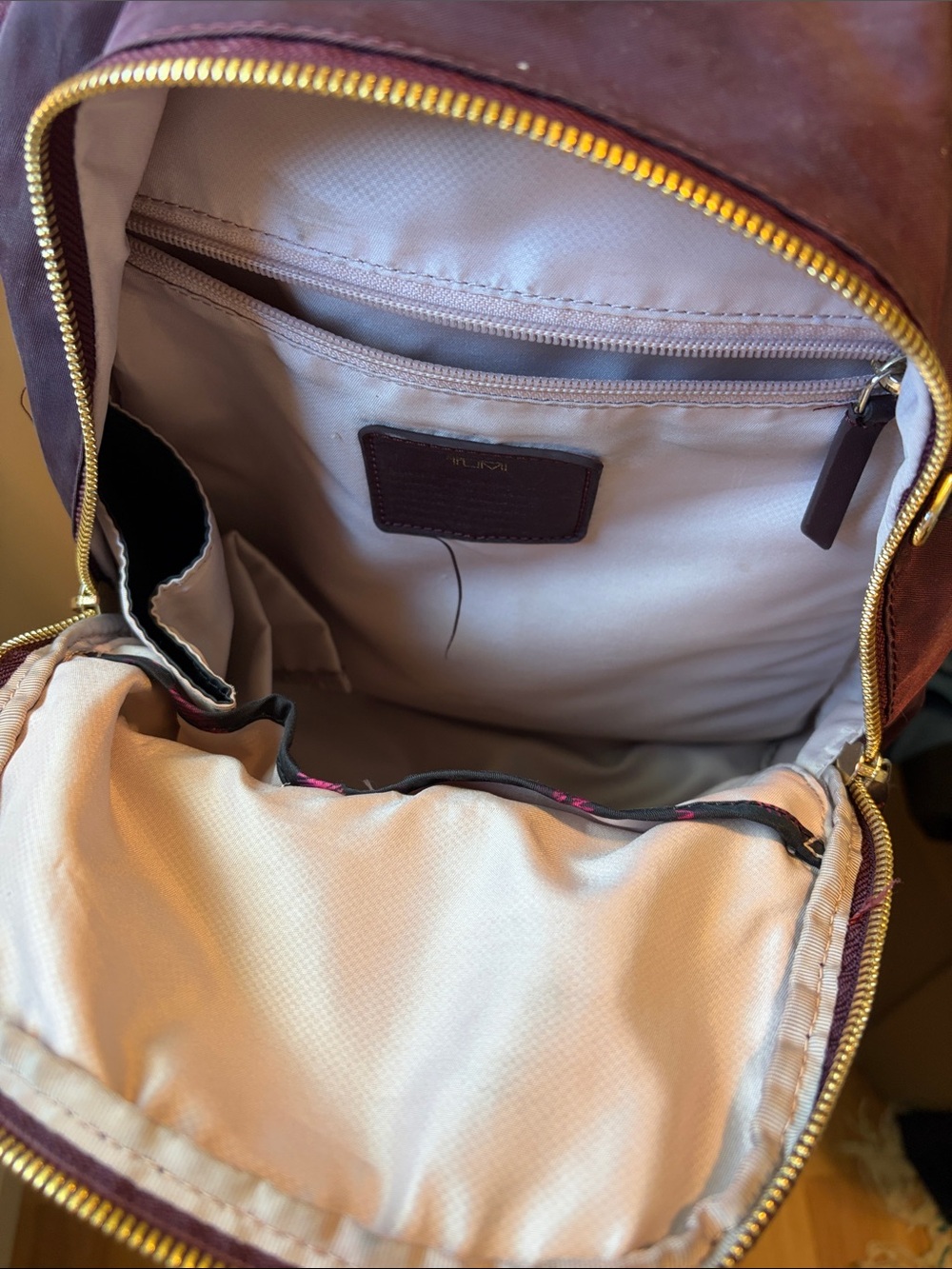 Tumi Mini Backpack Eggplant Purple FLAW - Picture 6 of 10